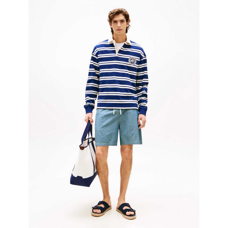 Tommy Hilfiger Mercer Chambray Flag Embroidery Shorts image number 3